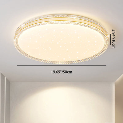 Contemporary Scandinavian Round Square Acrylic Skeleton Border LED Flush Mount Ceiling Light For Living Room