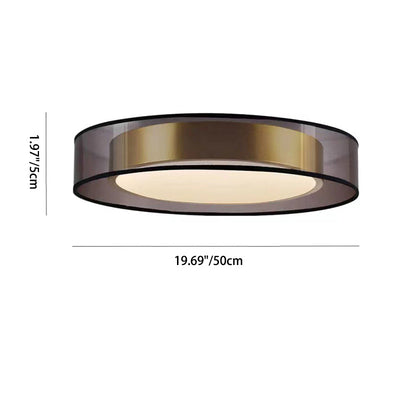 Contemporary Nordic Iron Brass Acrylic Round LED Flush Mount Ceiling Light For Living Room