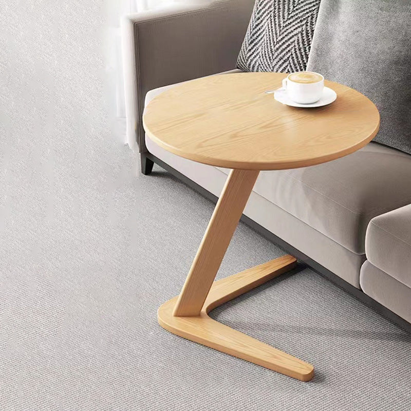 Contemporary Nordic Round Triangle Base Wood Coffee Table For Living Room