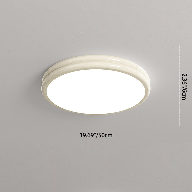 Modern Minimalist Double Layer Round Aluminum Acrylic LED Flush Mount Ceiling Light For Bedroom