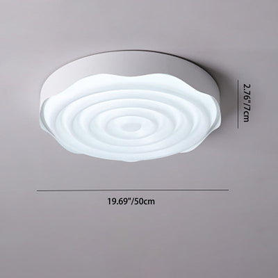 Modern Minimalist Water Ripple Texture Geometric Square Acrylic Iron LED Flush Mount Ceiling Light For Bedroom