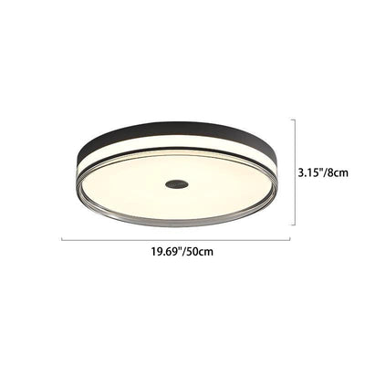 Modern Minimalist Acrylic Round Glass LED Flush Mount Ceiling Light For Bedroom