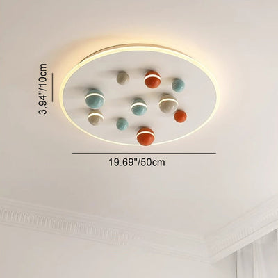 Contemporary Scandinavian Aluminum Colorful Magic Bean Acrylic LED Flush Mount Ceiling Light For Living Room