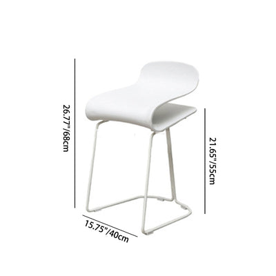 Contemporary Scandinavian ABS Steel Geometric Curved Bar Stool Backrest Footrest For Kitchen