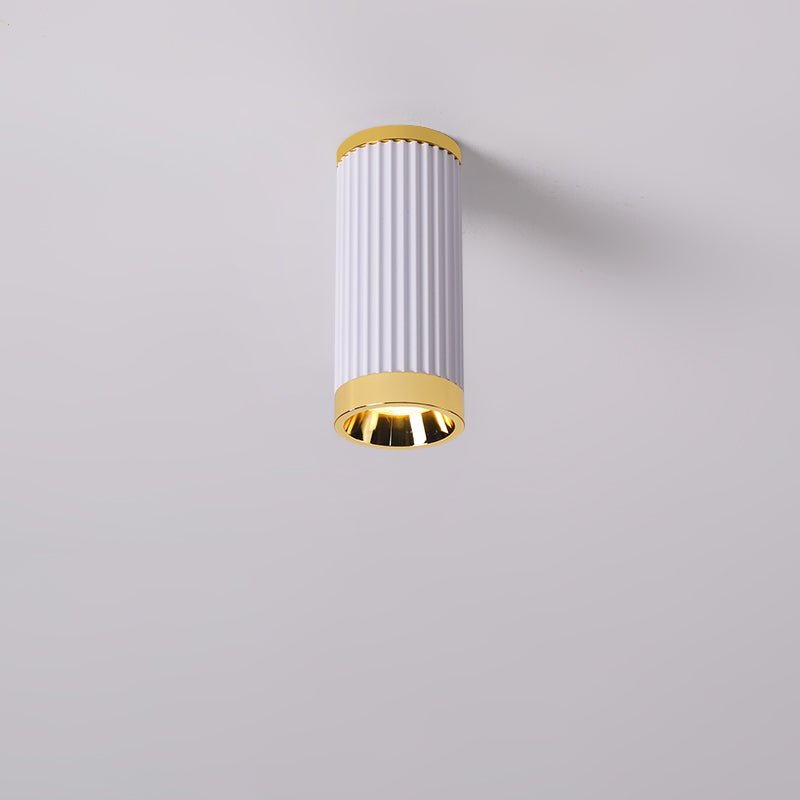 Modern Minimalist Cylindrical PC Aluminum LED Flush Mount Ceiling Light For Living Room