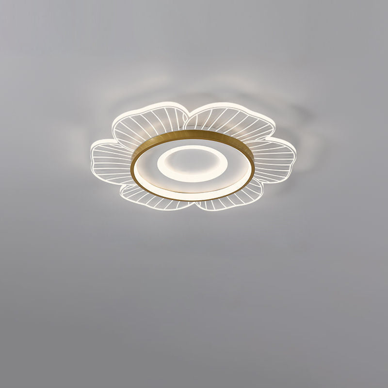 Modern Minimalist Floral Aluminum Acrylic LED Flush Mount Ceiling Light For Living Room