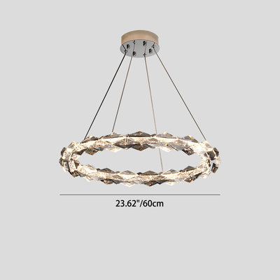 Modern Minimalist Round Crystal Iron LED Chandelier For Living Room