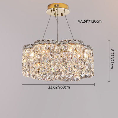 Modern Minimalist Flower Stainless Steel Crystal LED Chandelier For Living Room