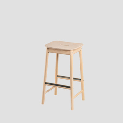 Modern Minimalist Rectangular Birch Bar Stool Footrest For Dining Room