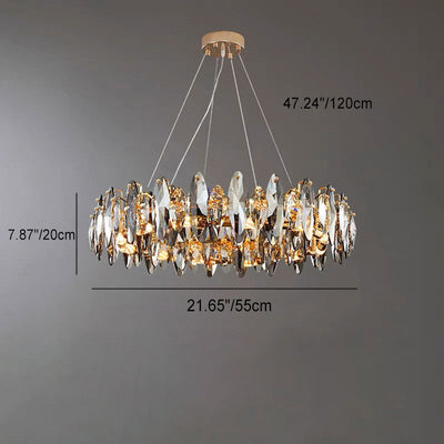 Modern Luxury Oval Crystal Iron 5/6/10 Light Chandelier For Living Room