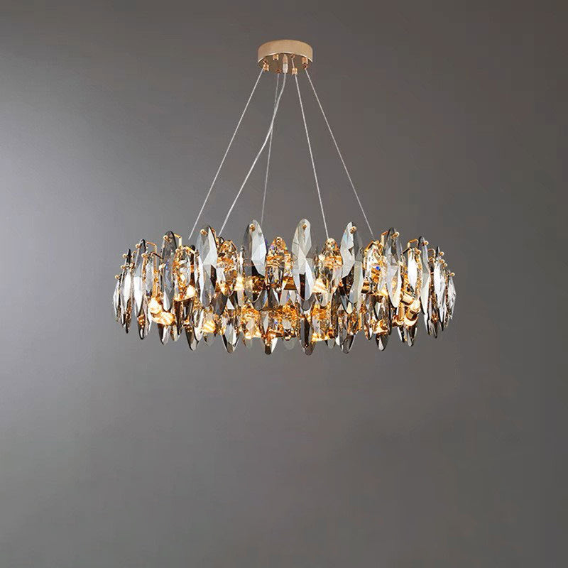 Modern Luxury Oval Crystal Iron 5/6/10 Light Chandelier For Living Room