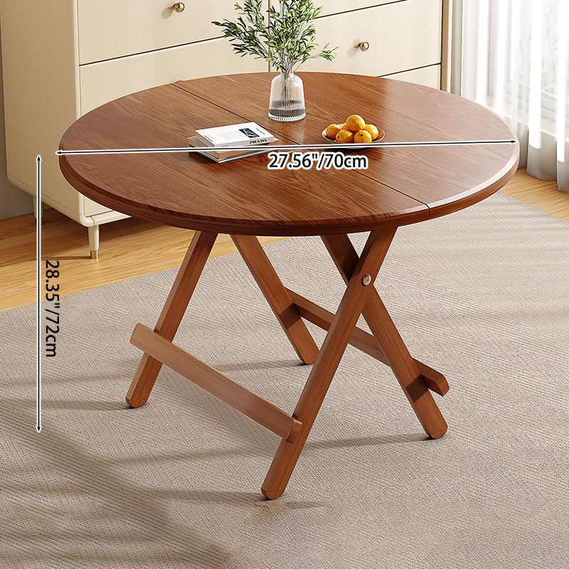 Contemporary Scandinavian Round Table Top Solid Wood Dining Table For 4 Seats