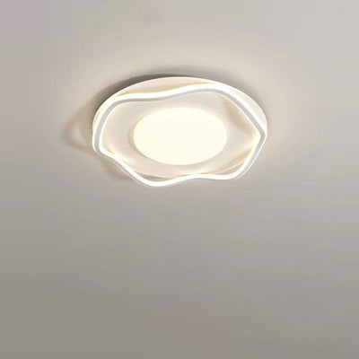 Contemporary Creative Square Round Iron PVC LED Flush Mount Ceiling Light For Living Room