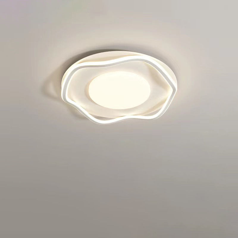 Contemporary Creative Square Round Iron PVC LED Flush Mount Ceiling Light For Living Room