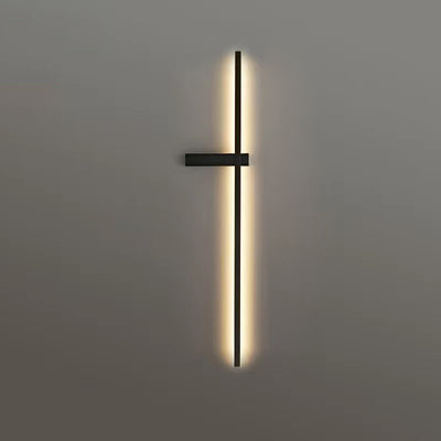 Modern Minimalist Iron Aluminum Silica Strip Line LED Wall Sconce Lamp For Bedroom