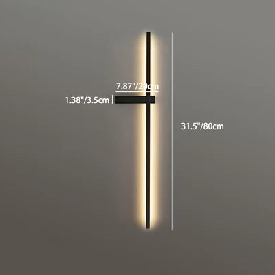 Modern Minimalist Iron Aluminum Silica Strip Line LED Wall Sconce Lamp For Bedroom