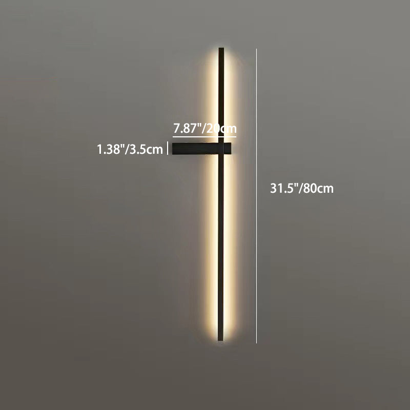 Modern Minimalist Iron Aluminum Silica Strip Line LED Wall Sconce Lamp For Bedroom