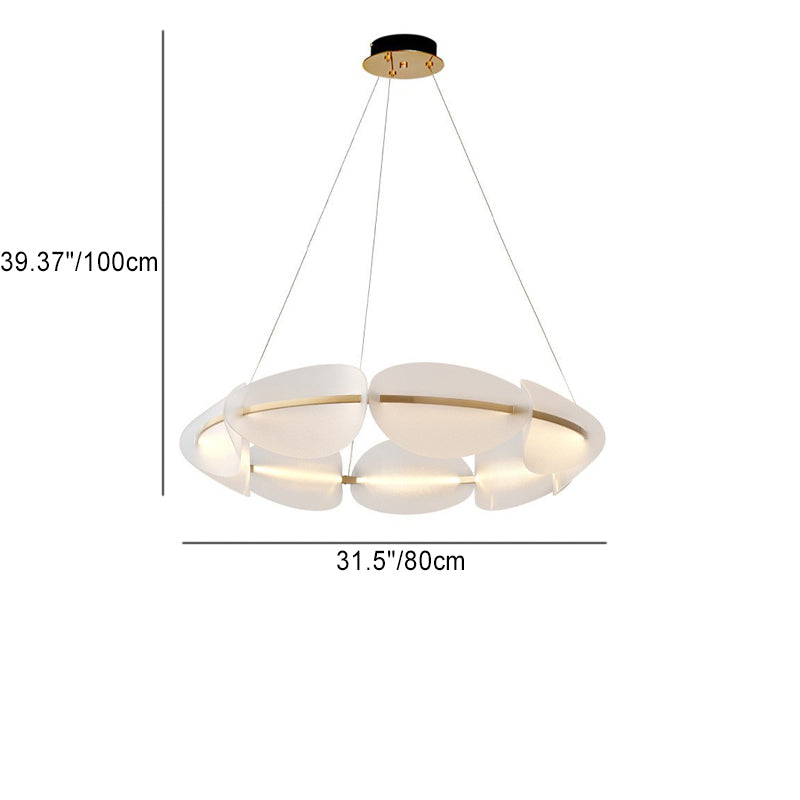 Modern Minimalist Round Iron Acrylic LED Chandelier For Bedroom