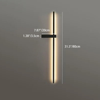 Modern Minimalist Straight Line Silicone Copper LED Wall Sconce Lamp For Living Room