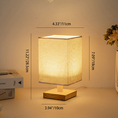 Contemporary Creative Fabric Square USB LED Table Lamp For Bedroom