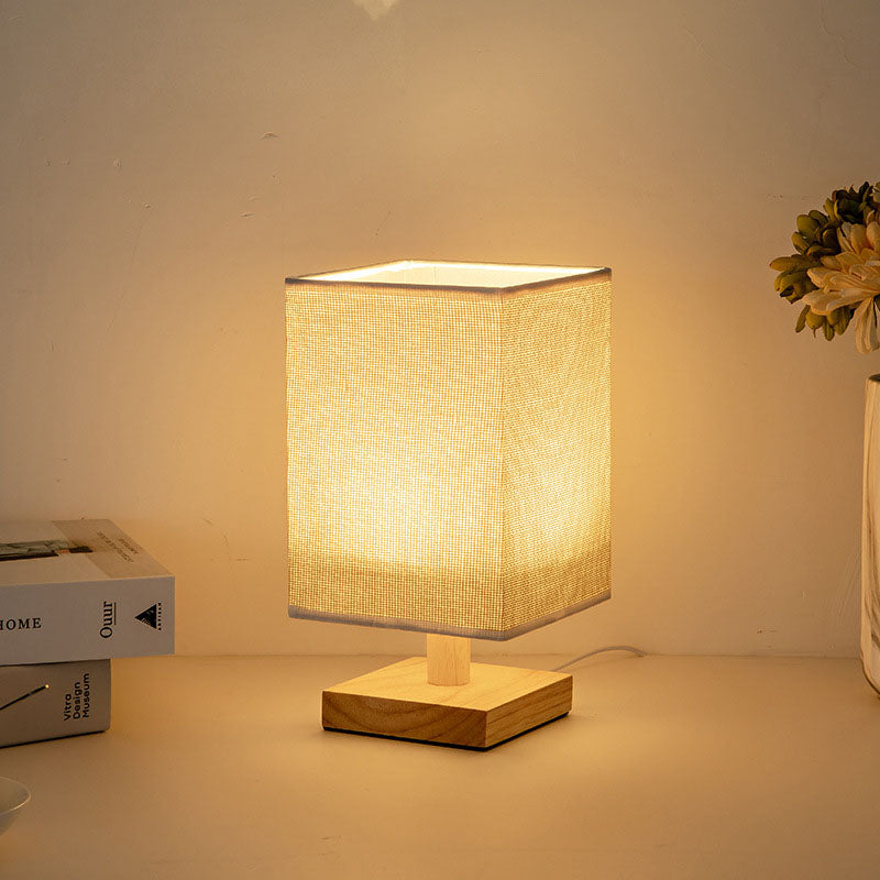 Contemporary Creative Fabric Square USB LED Table Lamp For Bedroom