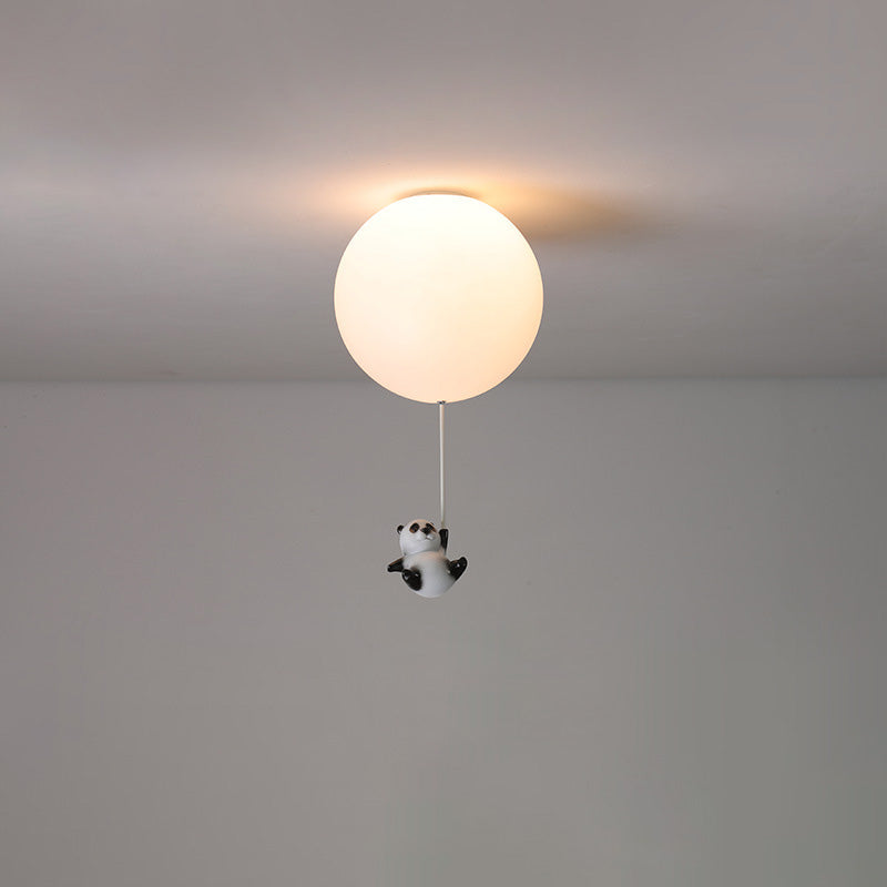 Modern Minimalist Bear Balloon PE Resin 1/3 Light Flush Mount Ceiling Light For Bedroom