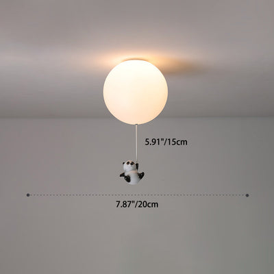 Modern Minimalist Bear Balloon PE Resin 1/3 Light Flush Mount Ceiling Light For Bedroom