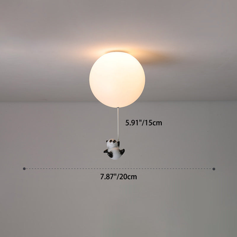 Modern Minimalist Bear Balloon PE Resin 1/3 Light Flush Mount Ceiling Light For Bedroom