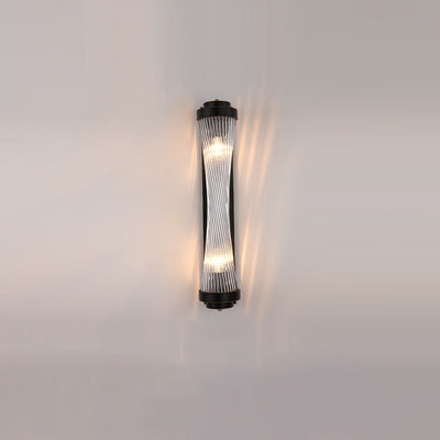 Contemporary Nordic Metal Stainless Steel Crystal Column Tower 2-Light Wall Sconce Lamp For Hallway