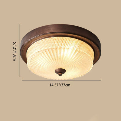 Contemporary Simplicity Frosted Glass Round 3-Light Flush Mount Ceiling Light For Bedroom