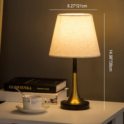 Contemporary Nordic Iron Cylinder 1-Light Table Lamp For Bedroom