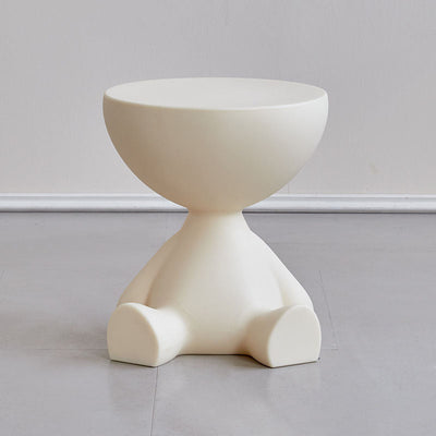 Modern Minimalist Small Flat Round PP End Table 1-Tier For Living Room