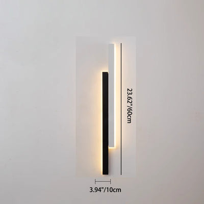 Modern Minimalist Long Rectangular Iron Acrylic LED Wall Sconce Lamp For Living Room