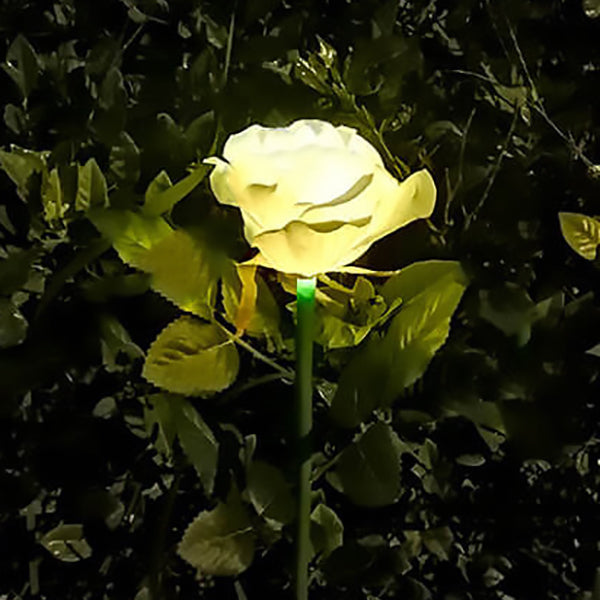 Solar Modern Garden Rose LED Grounding Plug Outdoor Light