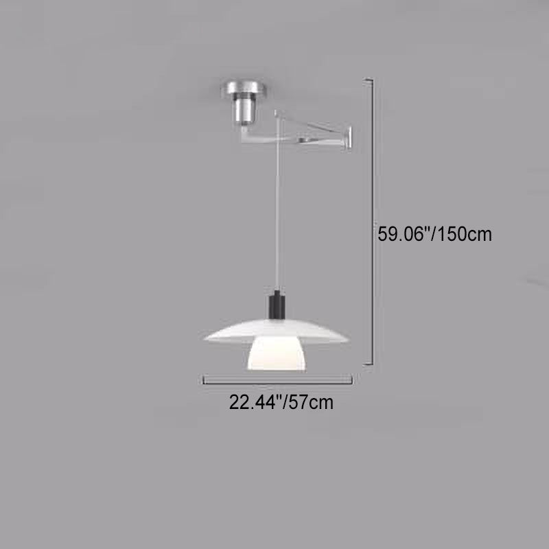 Nordic Modern Aluminum Dome Rocker Arm 1-Light Pendant Light