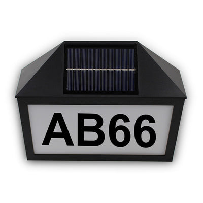 Contemporary Industrial ABS Address Sign Solar Digital House LED Outdoor Wall Sconce Lamp For Garden