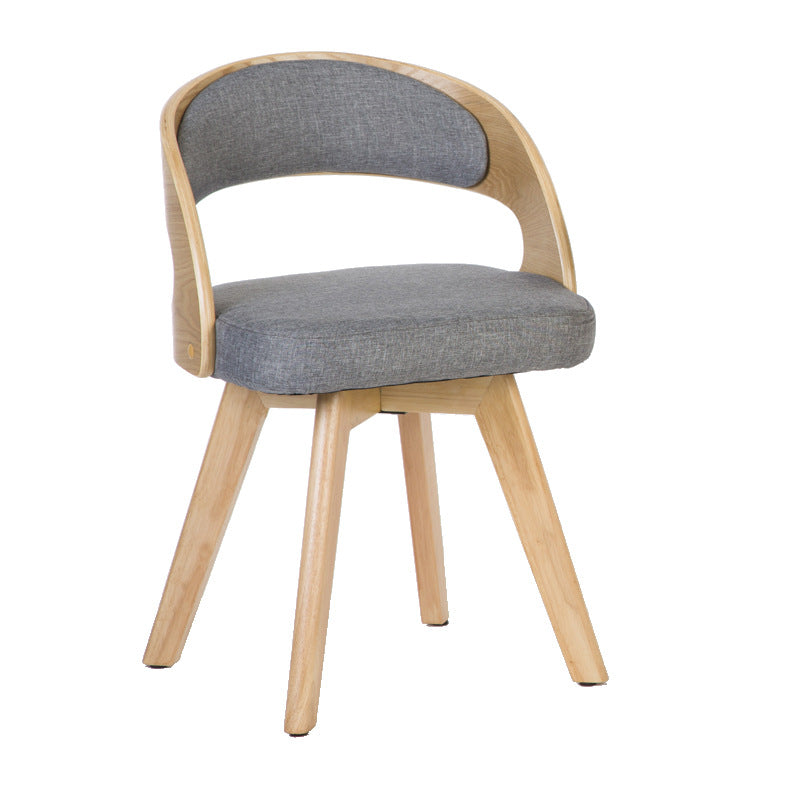 Modern Minimalist Square Fabric Wood Dining Chair Backrest For Dining Room