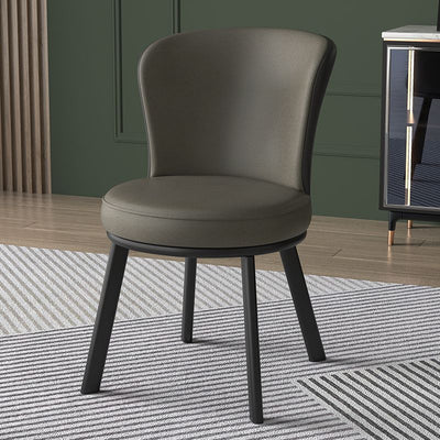 Contemporary Simplicity Round Fabric Upholstered Carbon Steel Dining Chair Backrest For Dining Room