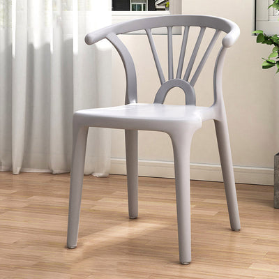 Contemporary Scandinavian Arc Plastic Stackable Dining Chair Backrest For Dining Room