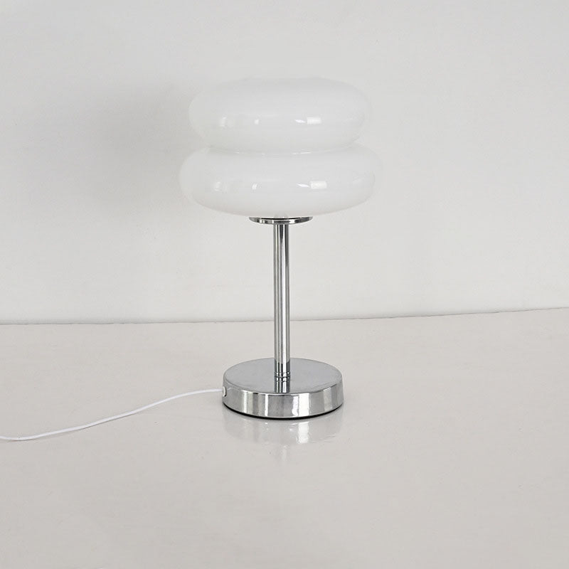 Contemporary Creative Round Mushroom USB Glass Iron LED Table Lamp For Living Room