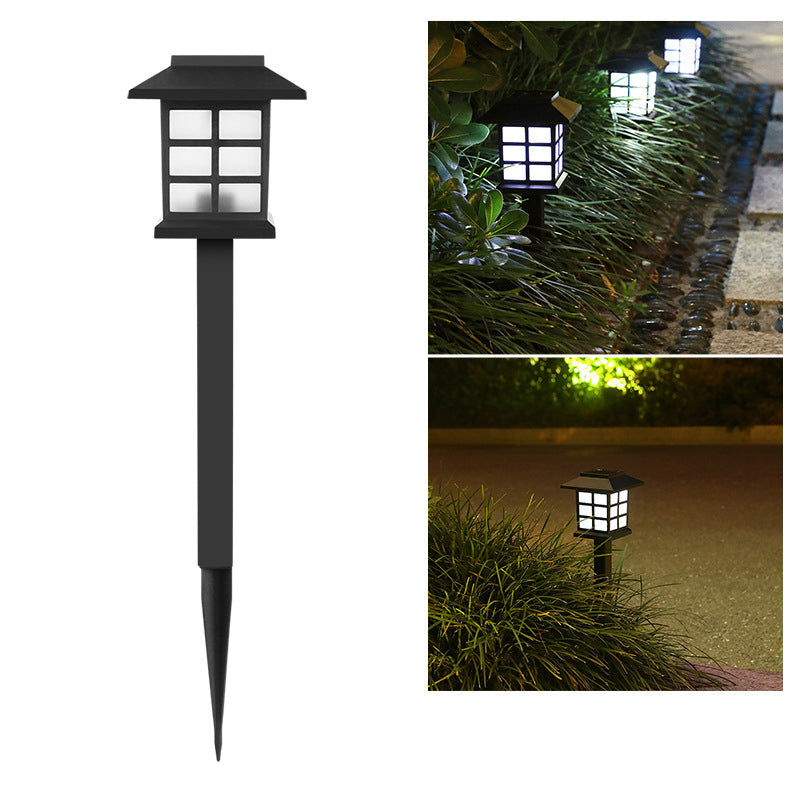 Traditional Rustic Waterproof Solar House ABS LED Outdoor Landscape Light For Garden