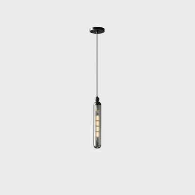 Contemporary Simplicity Brass Glass Strip 1-Light Pendant Light For Living Room