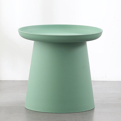 Contemporary Scandinavian Round Plastic End Table 1-Tier For Living Room