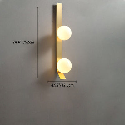 Contemporary Simplicity Iron Strip Glass Ball Shade 1/2-Light Wall Sconce Lamp For Living Room