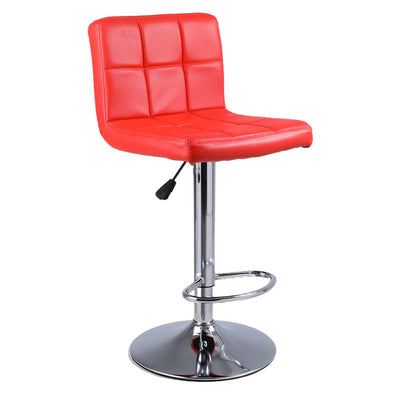 Contemporary Simplicity Square Leather Adjustable Swivel Bar Stool Backrest Footrest For Dining Room