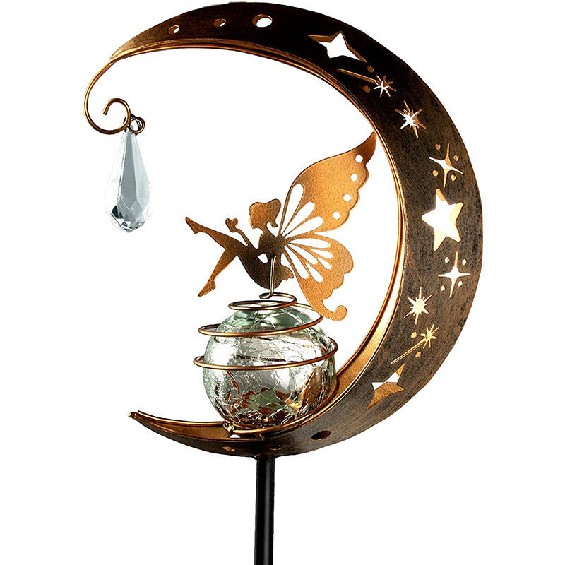 Modern Art Deco Moon Fairy Lamp Iron LED Outdoor Light For Garden