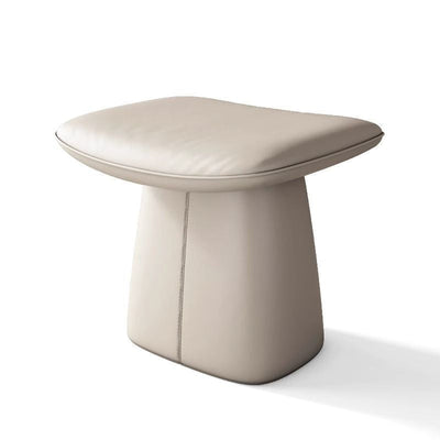 Modern Minimalist Square Microfiber Leather Solid Wood Vanity Stool Backless Armless For Bedroom