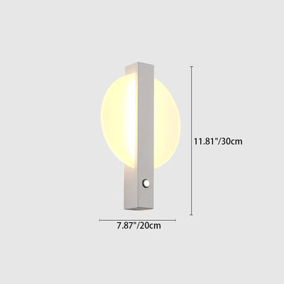 Modern Minimalist Round Rectangle Iron Aluminum Acrylic LED Wall Sconce Lamp For Living Room