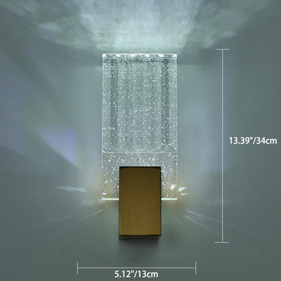 Modern Minimalist Square Copper Crystal LED Wall Sconce Lamp For Living Room