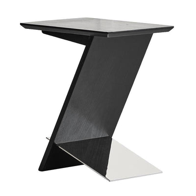 Contemporary Scandinavian Z-shaped Wood Metal Coffee Table For Living Room